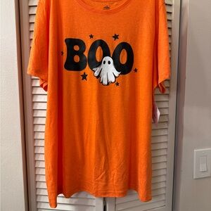 Orange 'Boo' Ghost Short Sleeve Tee